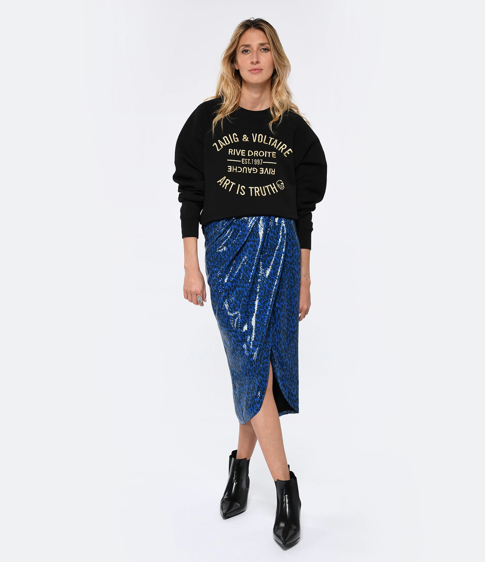 Zadig & Voltaire Jupe Longue Jamelia Sequins Azur 7 Zadig & Voltaire Jupe Longue Jamelia Sequins Azur – Image 5