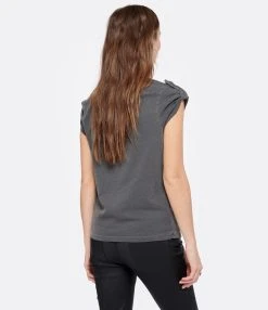 Zadig & Voltaire Tee-shirt Donate Guitare Coton Carbone 9 Zadig & Voltaire Tee-shirt Donate Guitare Coton Carbone -ANINE BING Boutique zadig look20221222 296