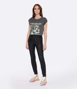 Zadig & Voltaire Tee-shirt Donate Guitare Coton Carbone 8 Zadig & Voltaire Tee-shirt Donate Guitare Coton Carbone -ANINE BING Boutique zadig look20221222 299