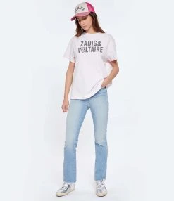 Zadig & Voltaire Tee-shirt Omma ZV Coton Rose Pastel -ANINE BING Boutique zadig look20230203 200