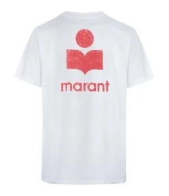MARANT ÉTOILE Tee-shirt Zewel Coton Organique Blanc Framboise 8 MARANT ÉTOILE Tee-shirt Zewel Coton Organique Blanc Framboise -ANINE BING Boutique zewel2 ts0406 22a060e rywh raspberry white