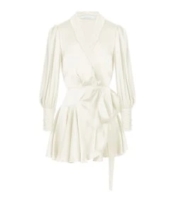 Zimmermann Robe Wrap Soie Crème