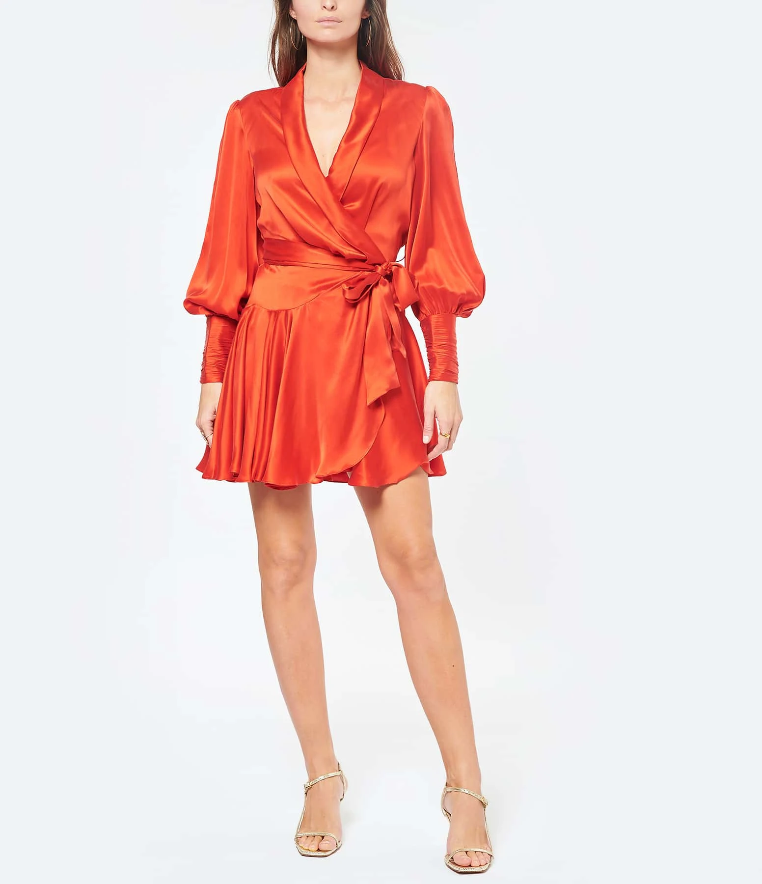 Zimmermann Robe Wrap Soie Rouge 5 Zimmermann Robe Wrap Soie Rouge – Image 3