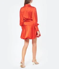 Zimmermann Robe Wrap Soie Rouge -ANINE BING Boutique zimme look20221110 188