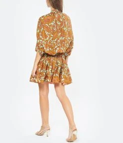 Zimmermann Robe Tiggy Soie Imprimé Cachemire Pêche Menthe -ANINE BING Boutique zimme look20221110 191