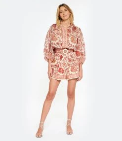 Zimmermann Short Vitali Lin Fleuri Sépia -ANINE BING Boutique zimme look20221129 386