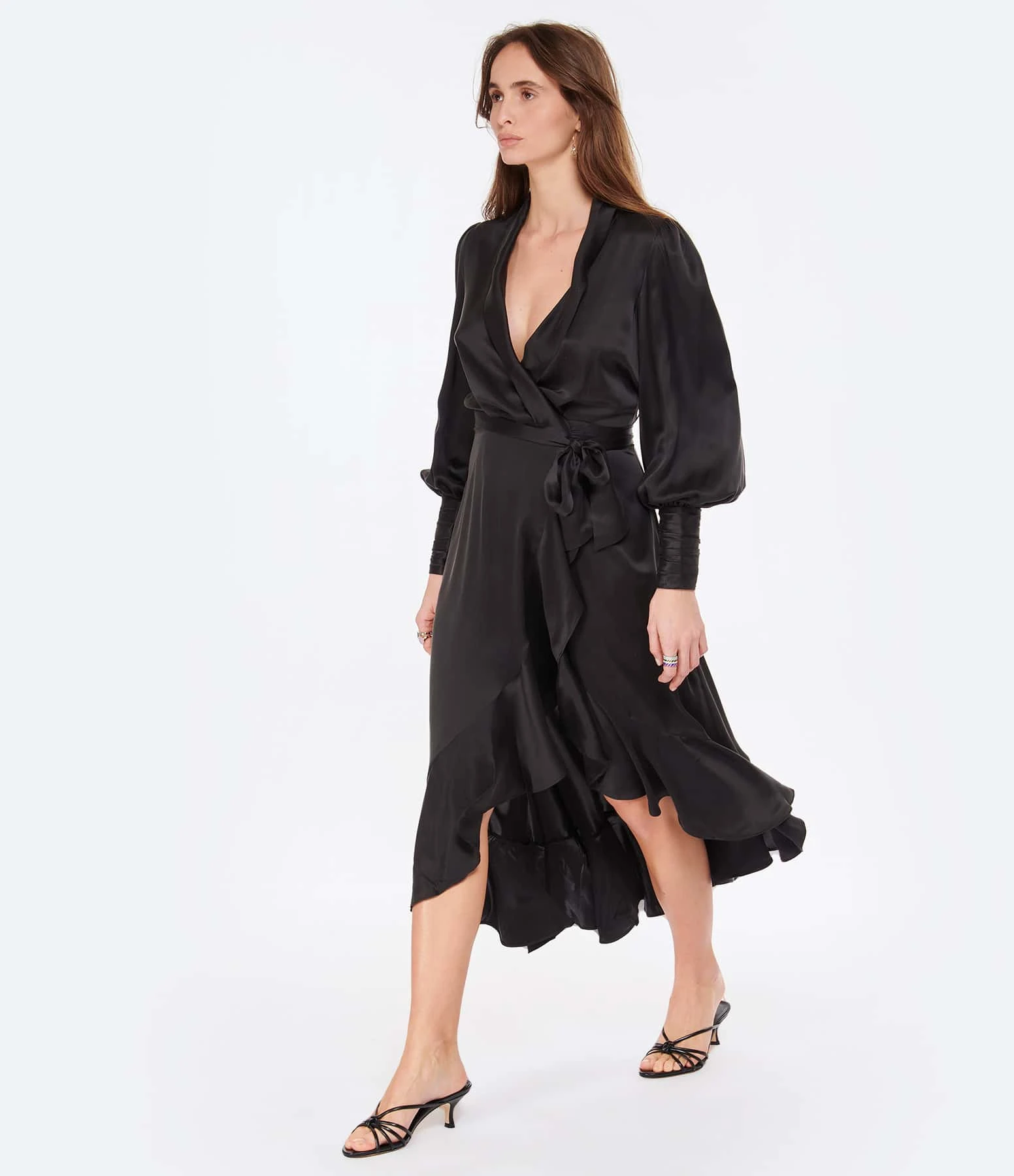 Zimmermann Robe Wrap Soie Noir 5 Zimmermann Robe Wrap Soie Noir – Image 3