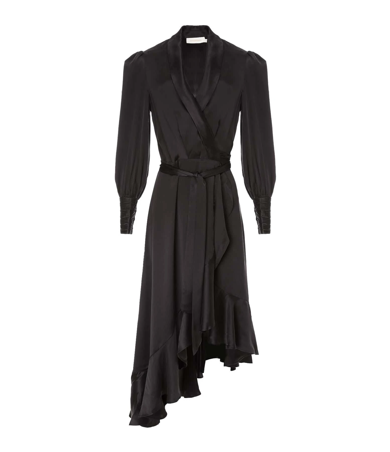 Zimmermann Robe Wrap Soie Noir 3 Zimmermann Robe Wrap Soie Noir