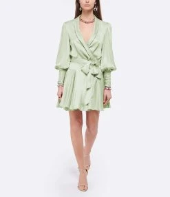 Zimmermann Robe Wrap Soie Vert Clair -ANINE BING Boutique zimmeve look20220118 380 1 1