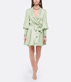 Zimmermann Robe Wrap Soie Vert Clair 8 Zimmermann Robe Wrap Soie Vert Clair -ANINE BING Boutique zimmeve look20220118 380 1